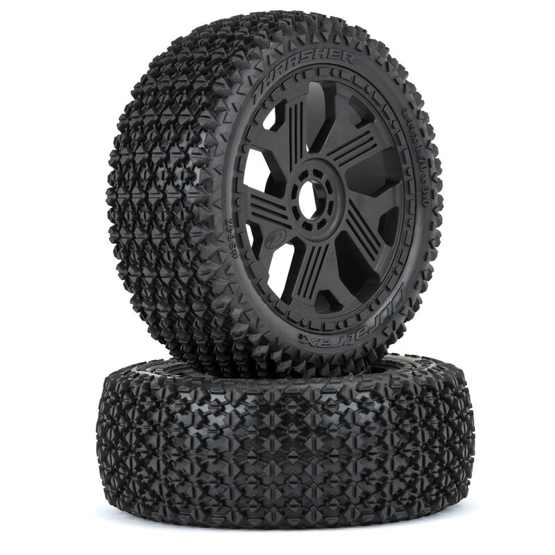 1/8 Thrasher F/R Buggy Tires MTD 17mm Black Ripper Wheel (2)