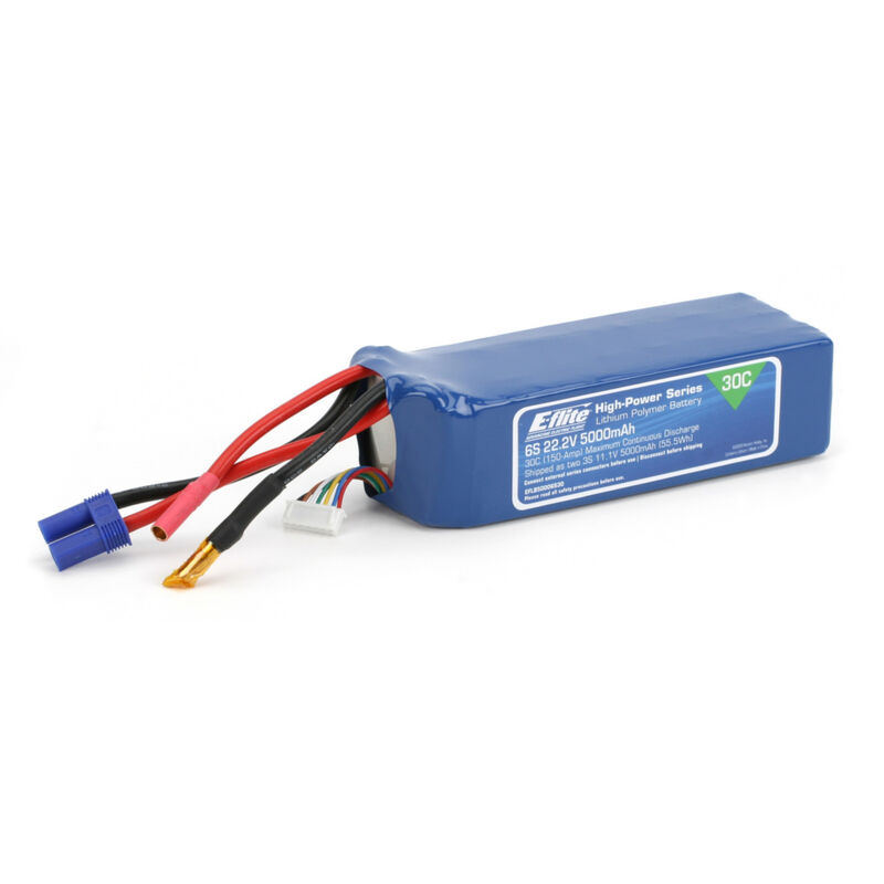 22.2V 5000mAh 6S 30C LiPo Battery: EC5