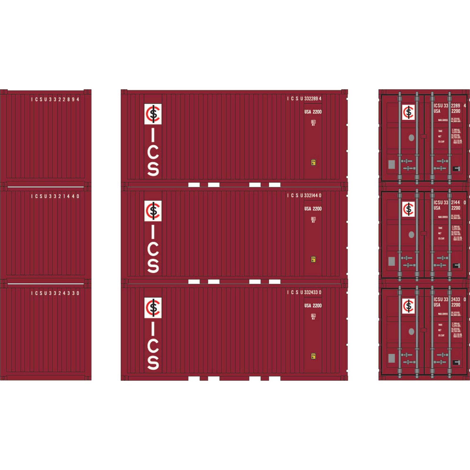 HO 20' Corrugated Container, ICSU (3)