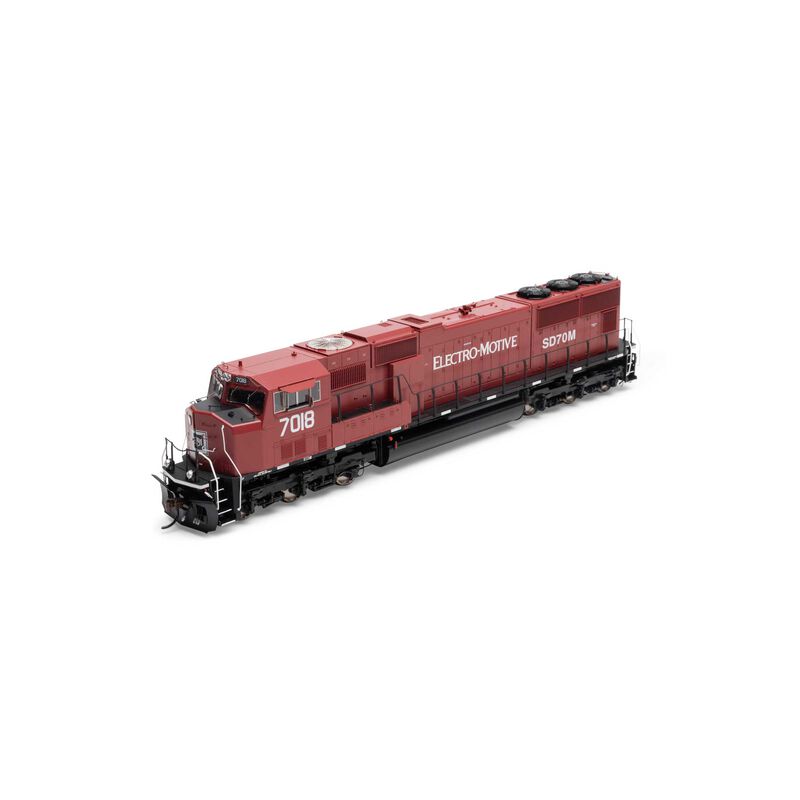 HO SD70M Locomotive with DCC & Sound, EMDX / Maroon / Black #7018
