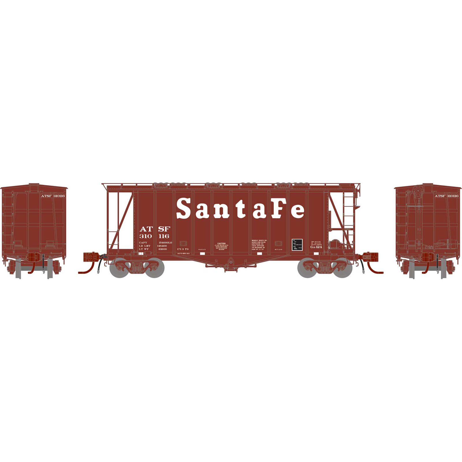N GATC 2600 Airslide Hopper, ATSF #310116