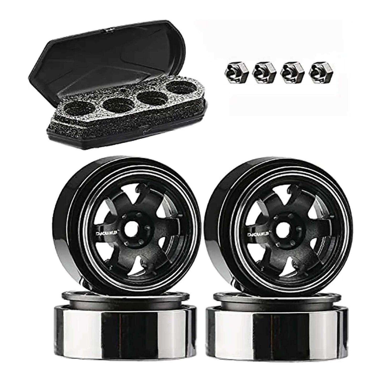 Scale Model Luggage Cargo Case & Alloy Wheel Set for Axial SCX24