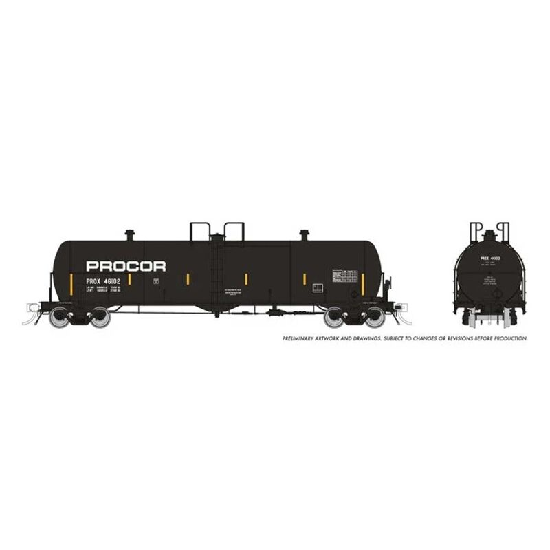 HO Procor 20K gal Tank Car: PROX - Late Repaint: Single Car