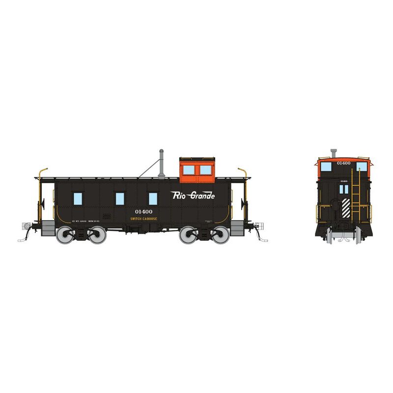 HO D&RGW End Cupola Steel Caboose: Switch Caboose Scheme: #01400