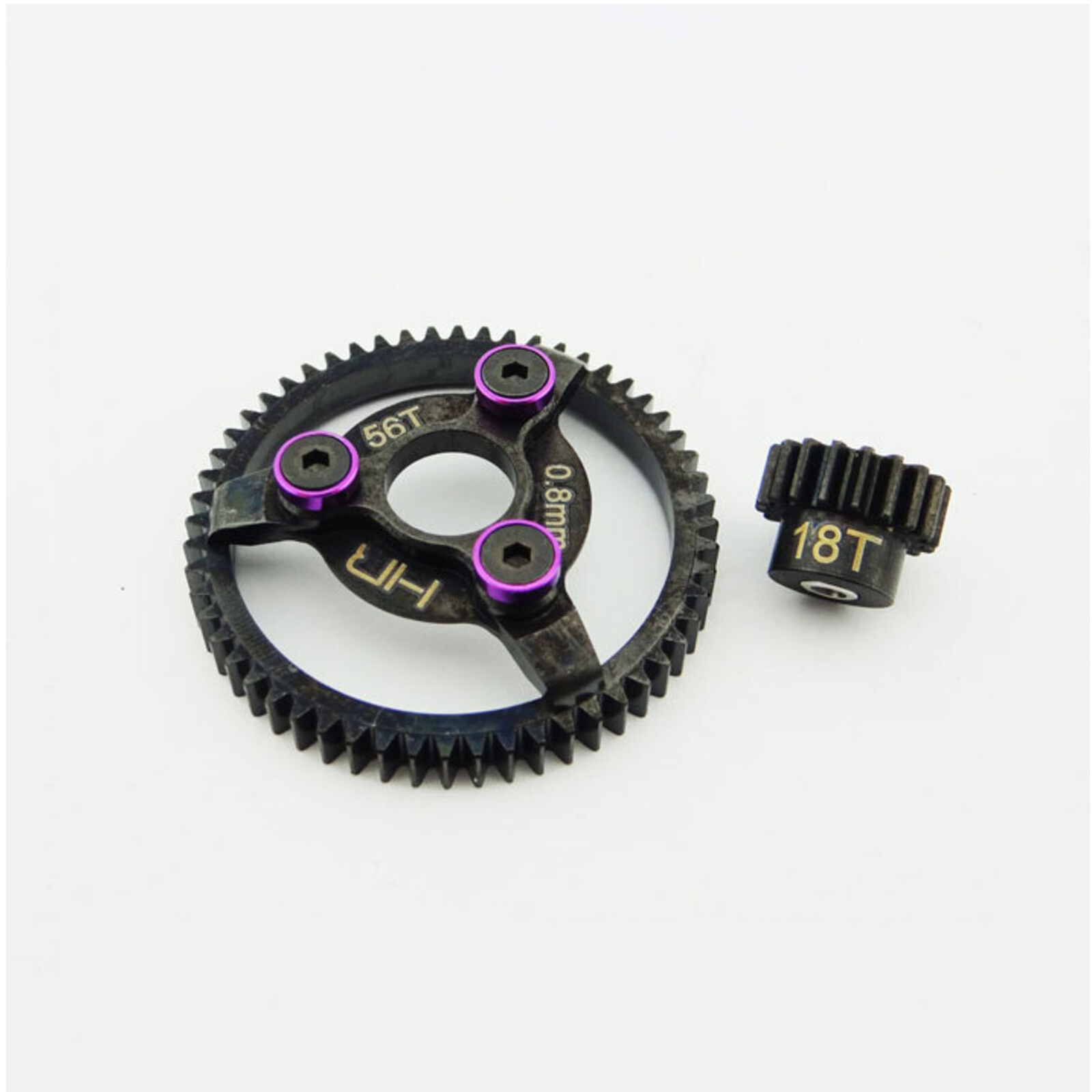 18T Steel Pinion and 56T Spur Gear, 32 Pitch: Traxxas Bandit, Rustler, Slash, Stampede