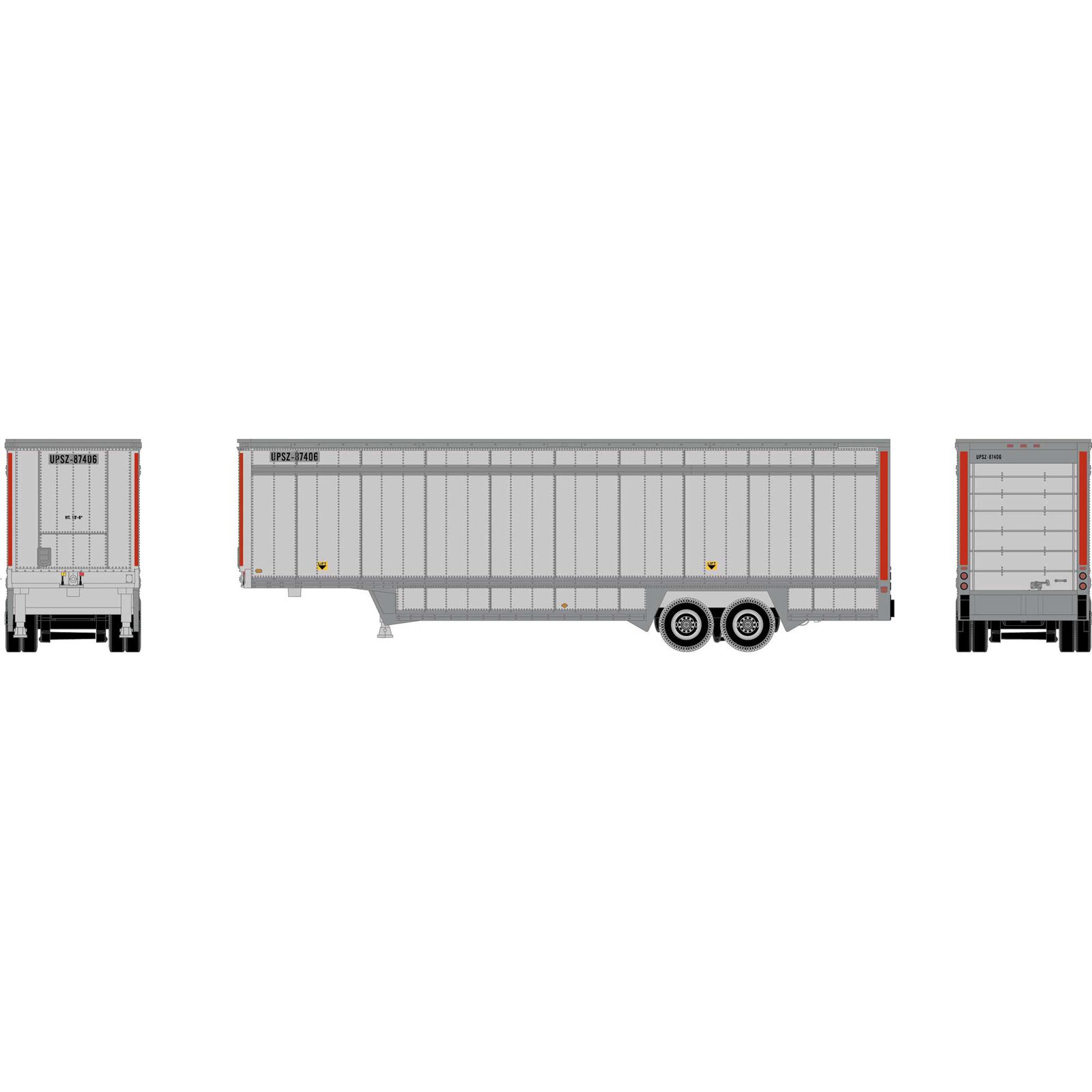 N 40' Drop Sill Parcel Trailer, UPS/RedStrip #87406