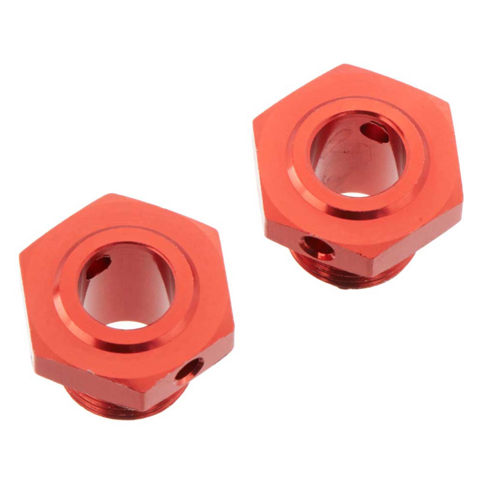 Wheel Hex Aluminum 17mm (13.6mm Thick) Red (2)
