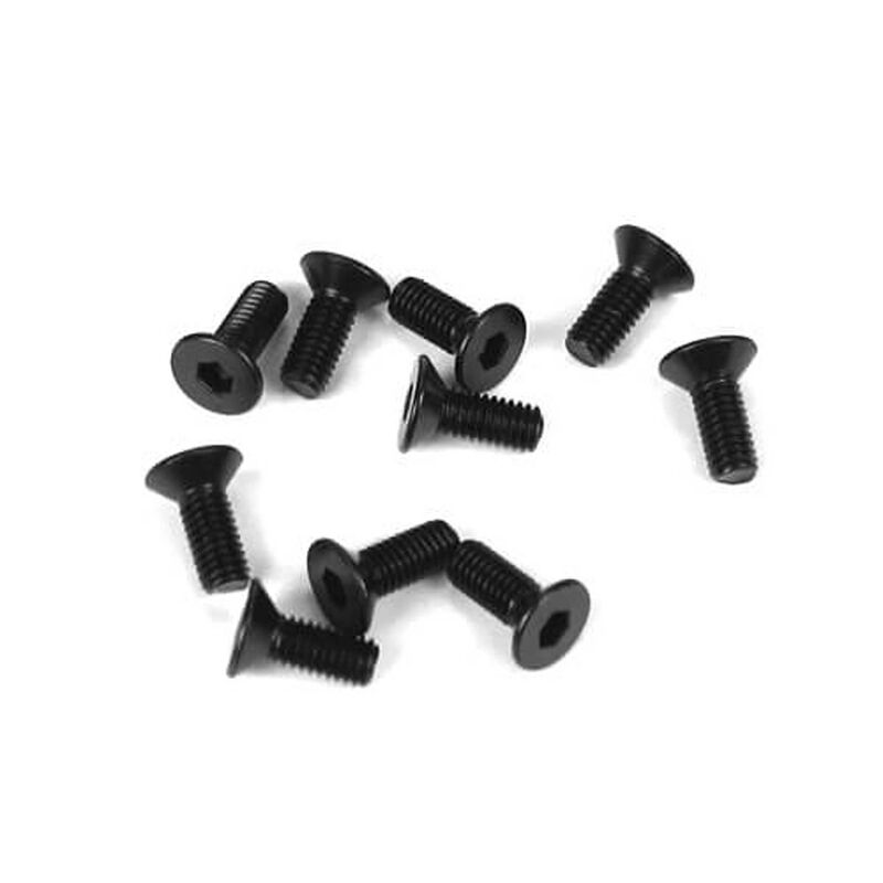 M3x8mm Flat Head Screws, Black (10)