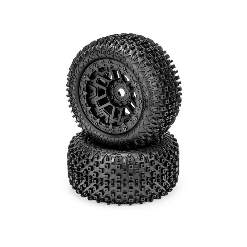 1/8 Choppers Pre-Mounted Monster Truck Tires, Medium Compound, Shuttle Wheels (2)
