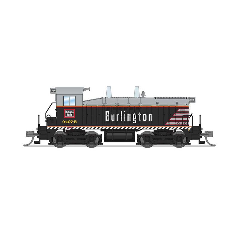 N EMD NW2 Locomotive, CBQ 9407-B, Burlington Billboard, Paragon4