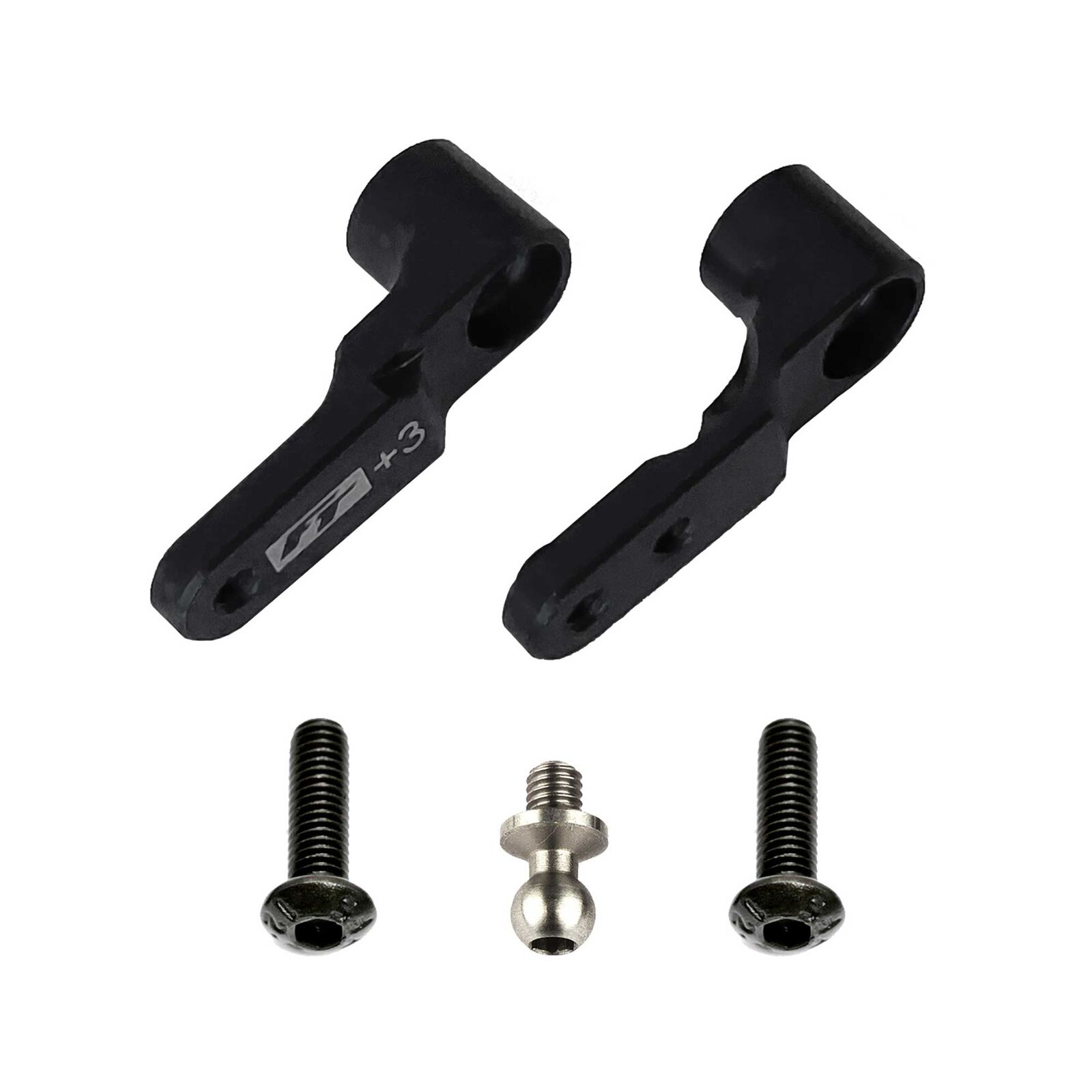 FT Steering Bellcrank, +3mm, Black Aluminum: RC10B6