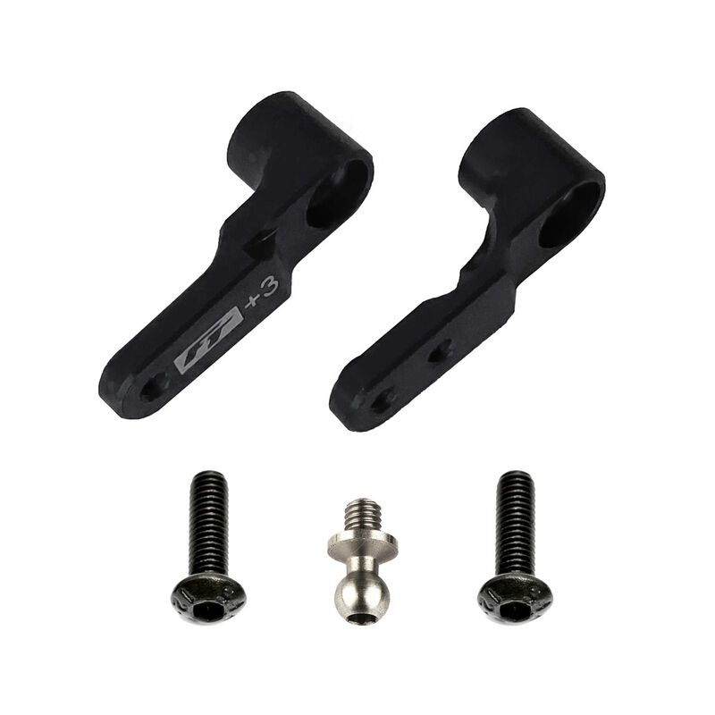 FT Steering Bellcrank, +3mm, Black Aluminum: RC10B6