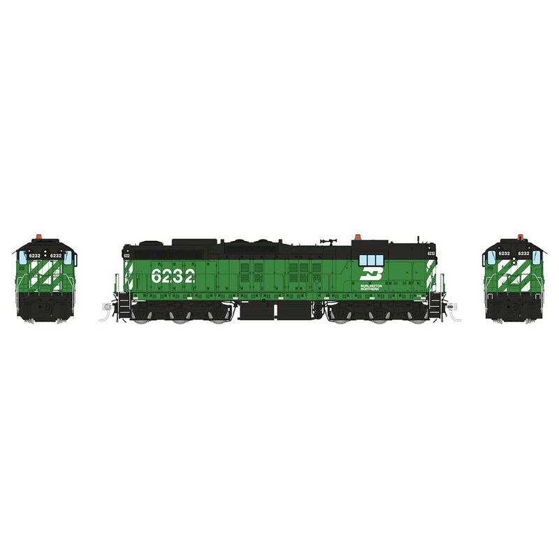 HO EMD SD9 Locomotive: Burlington Northern: #6232