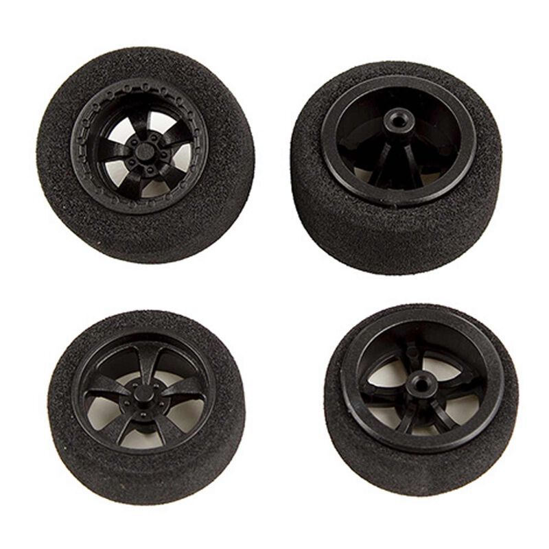 Front/Rear Pre-Mounted Wheels & Tires, 1/28 Team Associated DR28