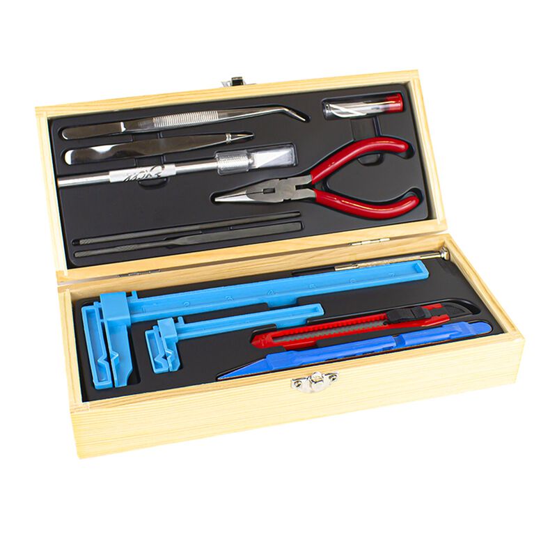Excel Hobby Blade Corp Deluxe Airplane Tool Set with Wooden Case