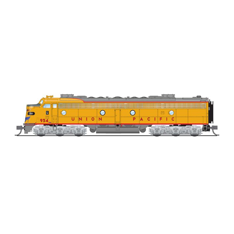 N EMD E9 A/B Locomotive, UP 954 / 962B, Yellow & Gray, A-unit with DCC & Sound, Unpowered B-unit
