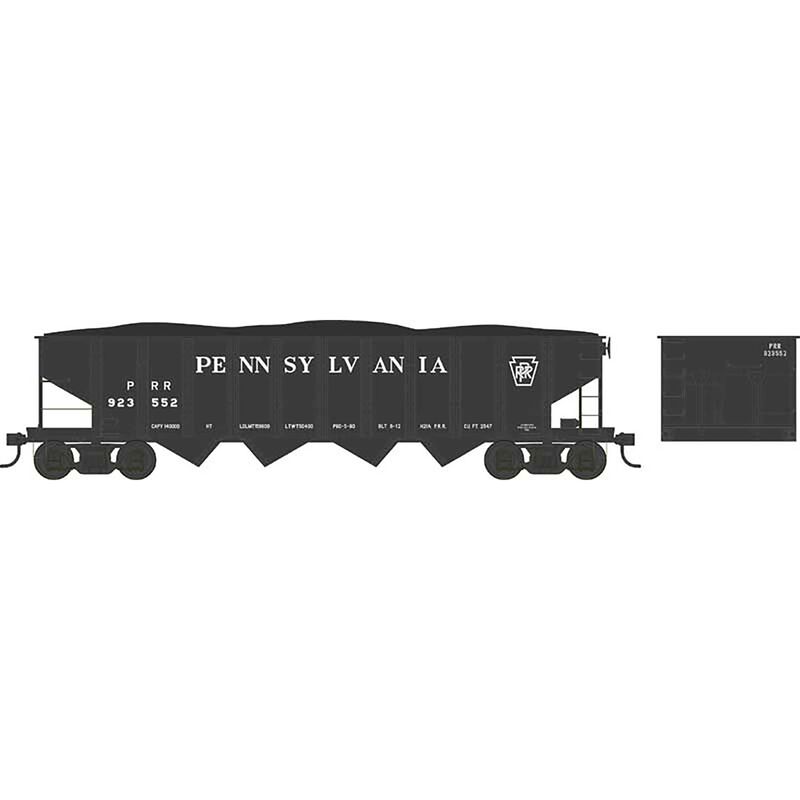 N Scale H21 Hopper PRR H21a Black/Keystone #923552