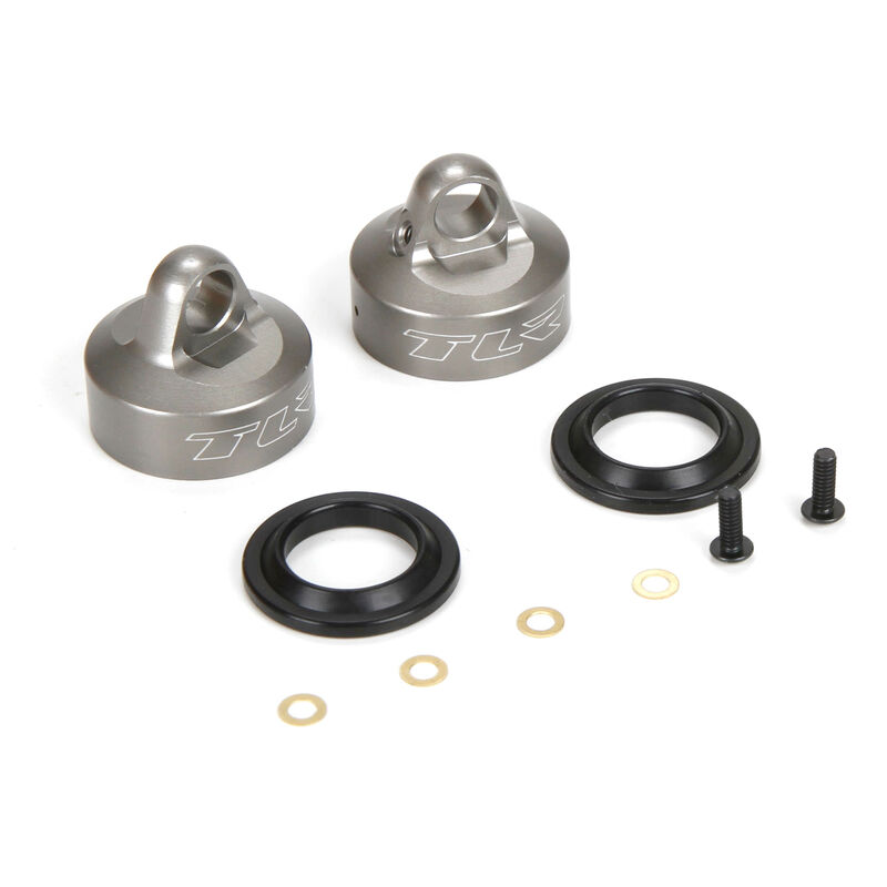 16mm Bleeder Shock Caps, Aluminum (2): 8T 4.0
