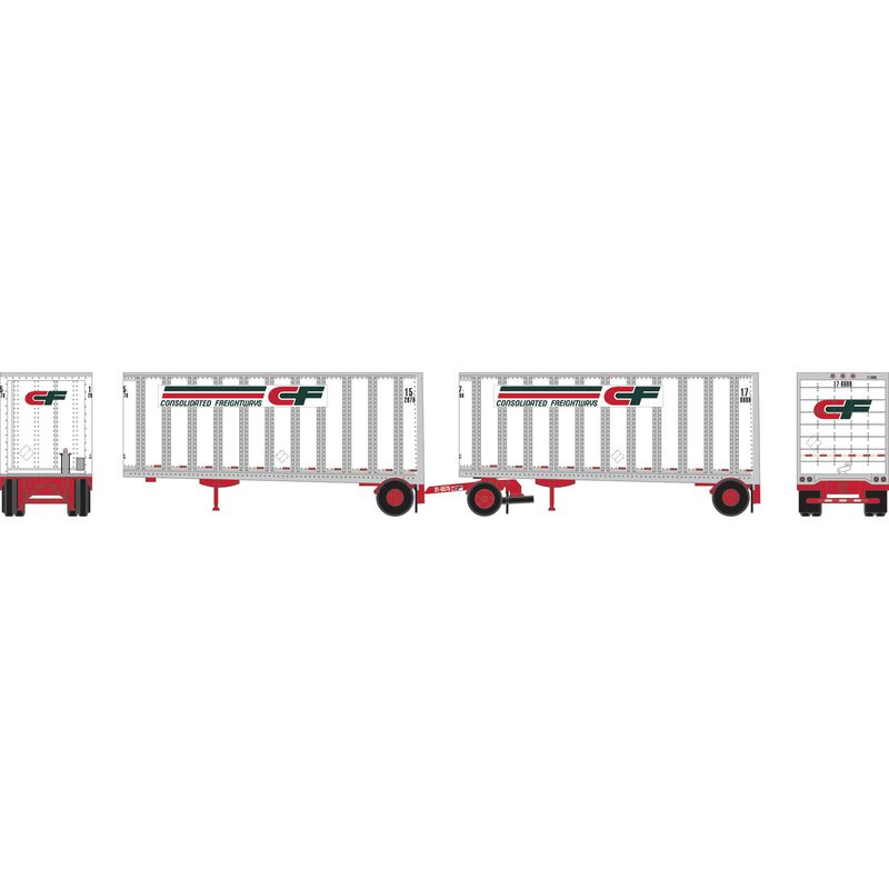 N ATH 28' Wedge Trailers Ext. Post (2) with Dolly, Consolidated Freight- Trailers: 15-2878/17-8688; Dolly: 01-0576