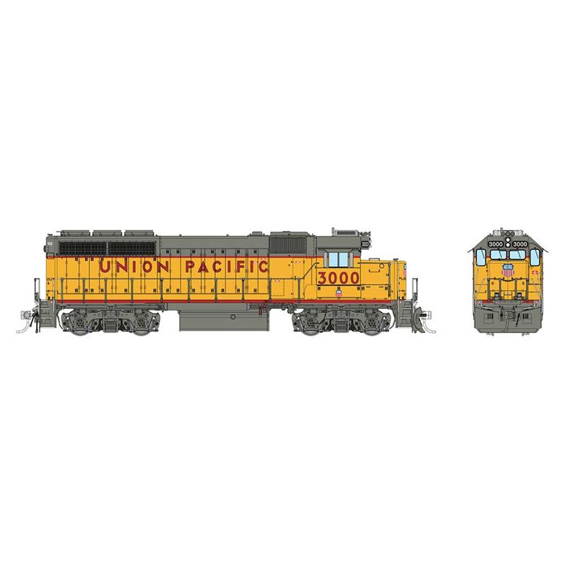 HO EMD GP40 Mother+Slug Locomotive with DCC & Sound, Union Pacific: #3000 + #S-300
