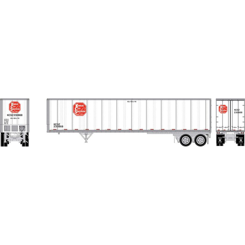 HO ATH 45' Fruehauf Z-Van Trailer Smooth Side, KCSZ #230868