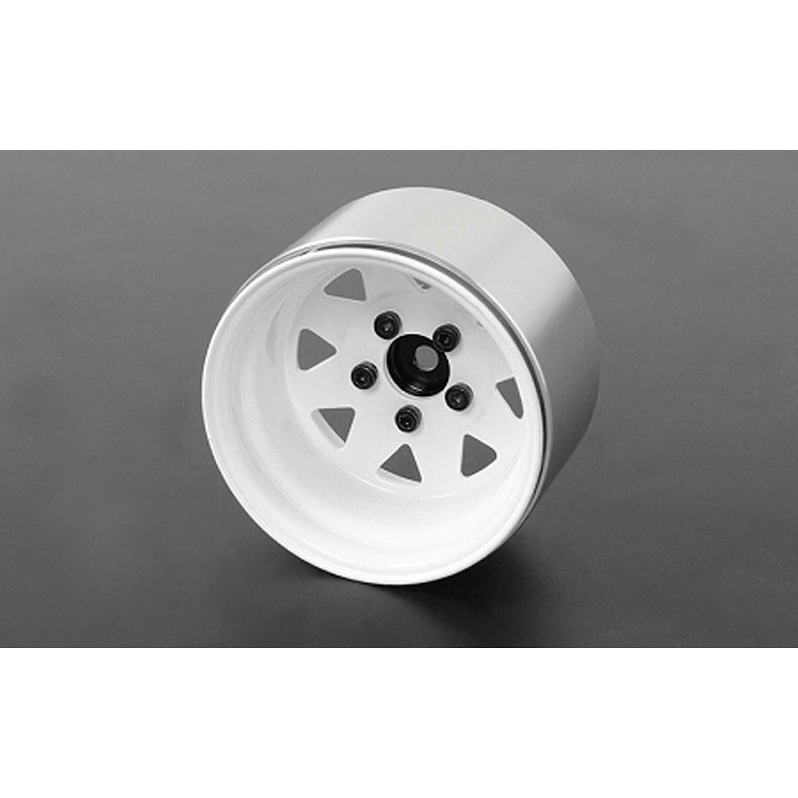 5 Lug Deep Dish Wagon 1.9" Steel Beadlock Wheel, White