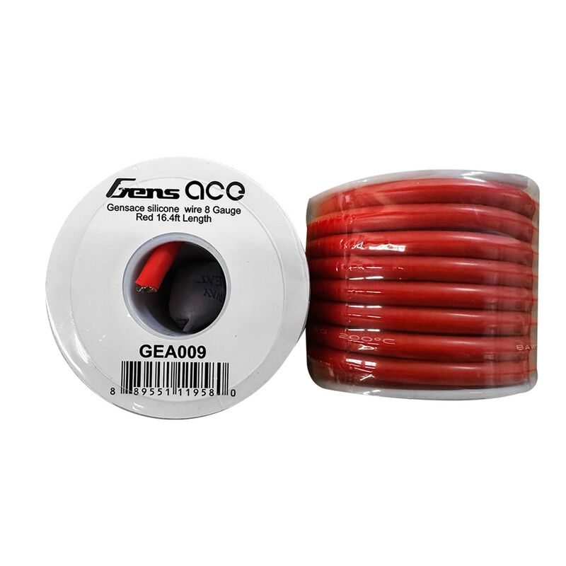 Gensace silicone  wire 8 Gauge Red  16.4ft Length