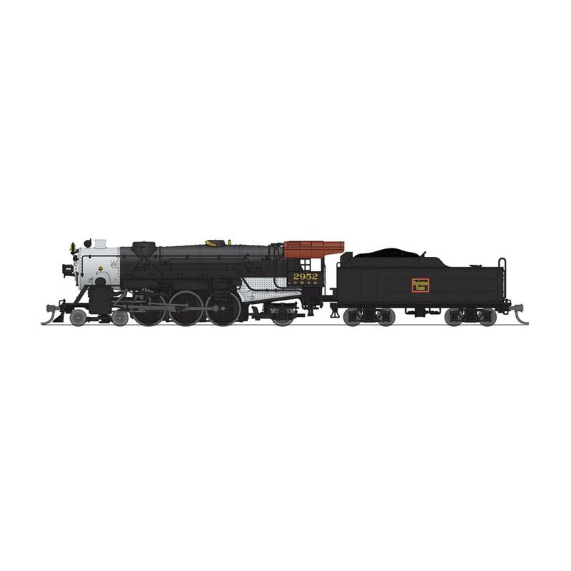 N Heavy Pacific 4-6-2 Steam Locomotive, CBQ 2952