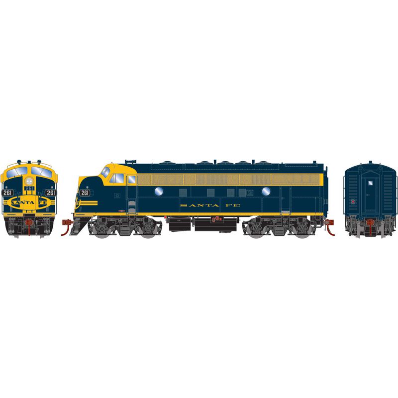 HO F7A Locomotive with DCC & Sound, ATSF #261L