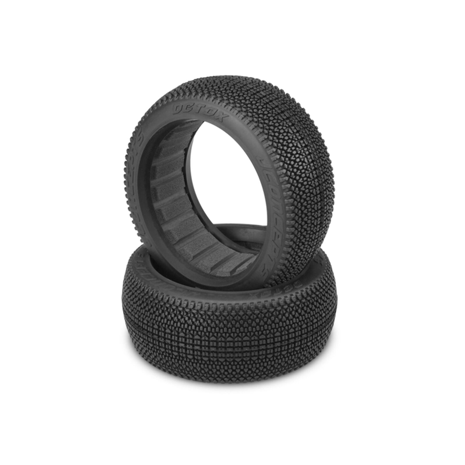 1/8 Detox 83mm Buggy Tires and Inserts, Green Compound (2)