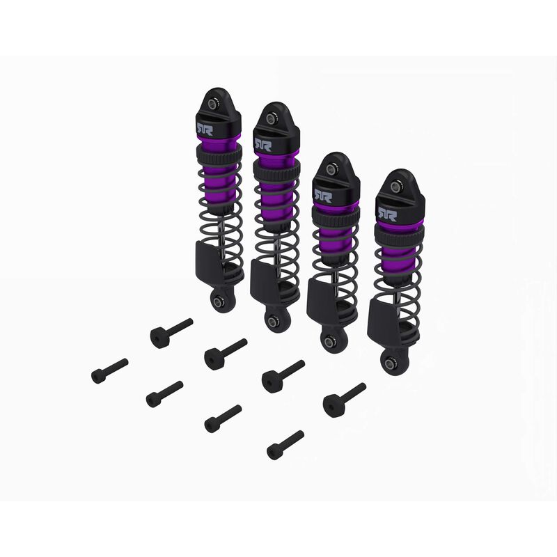 Shock Set, Front/Rear Assembled, 700 cSt Oil, Purple (4Pcs): MINI