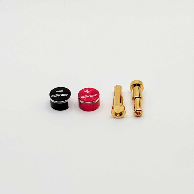 LowPro Bullet Plug Grips with 4-5mm Bullets, Black/ Red