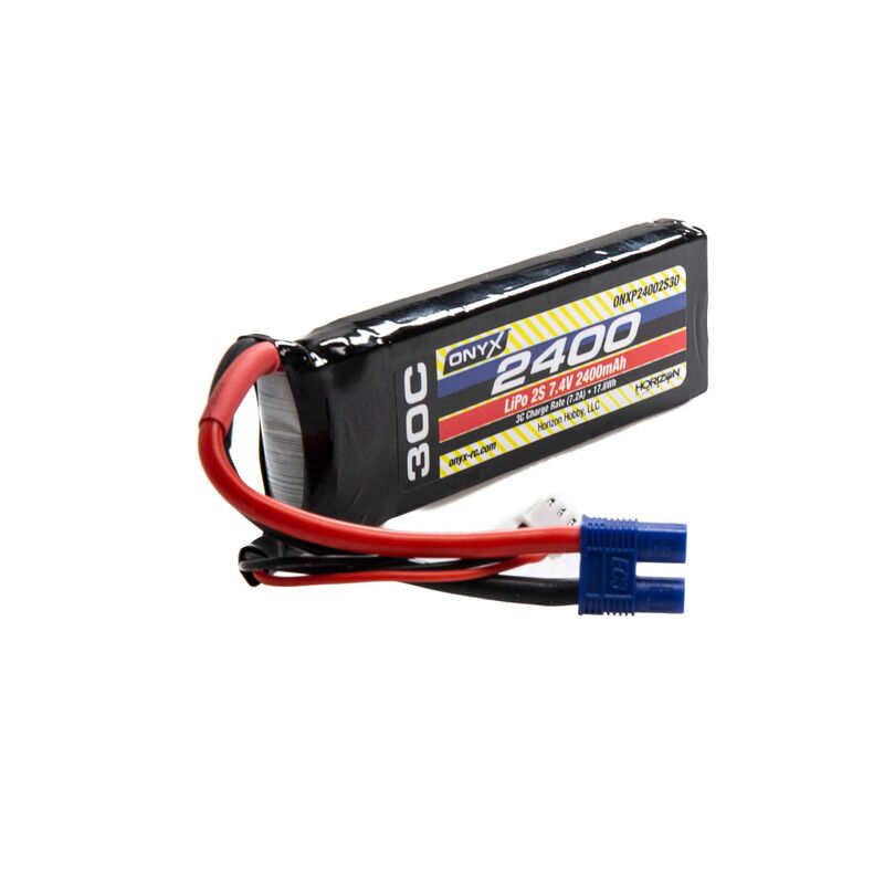 7.4V 2400mAh 2S 30C LiPo Battery: EC3