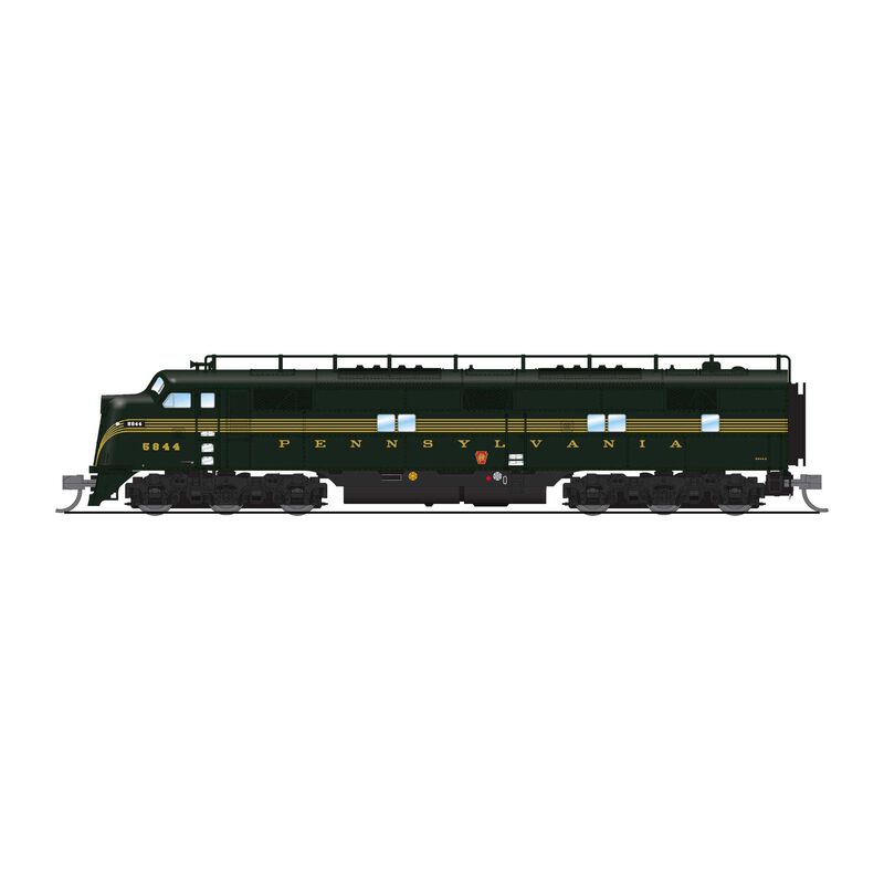 N EMD E7 A/B Locomotive, PRR 5844A / 5844B, DGLE 5-stripe, A-unit with DCC & Sound, Unpowered B-unit