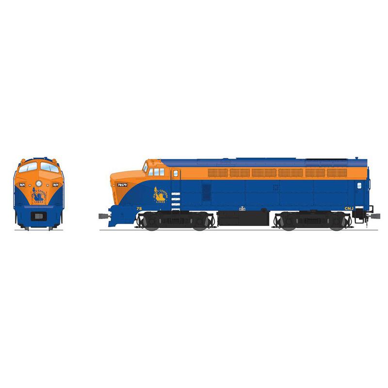 HO RF-16 Sharknose Locomotive A/B CNJ 78 / #S Blue & Orange with Paragon4