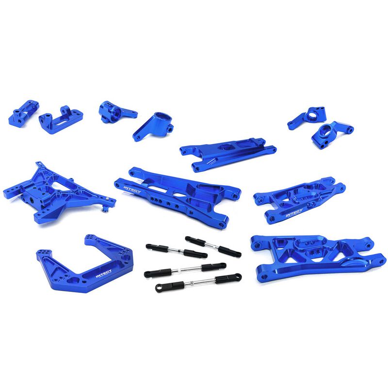 Billet Mach Alloy Suspension Kit, Blue: Traxxas Bigfoot 2WD