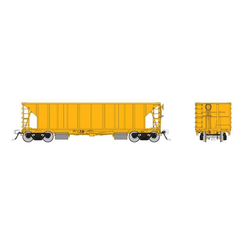 HO NSC Ballast Car: Yellow, Unlettered - Single Car