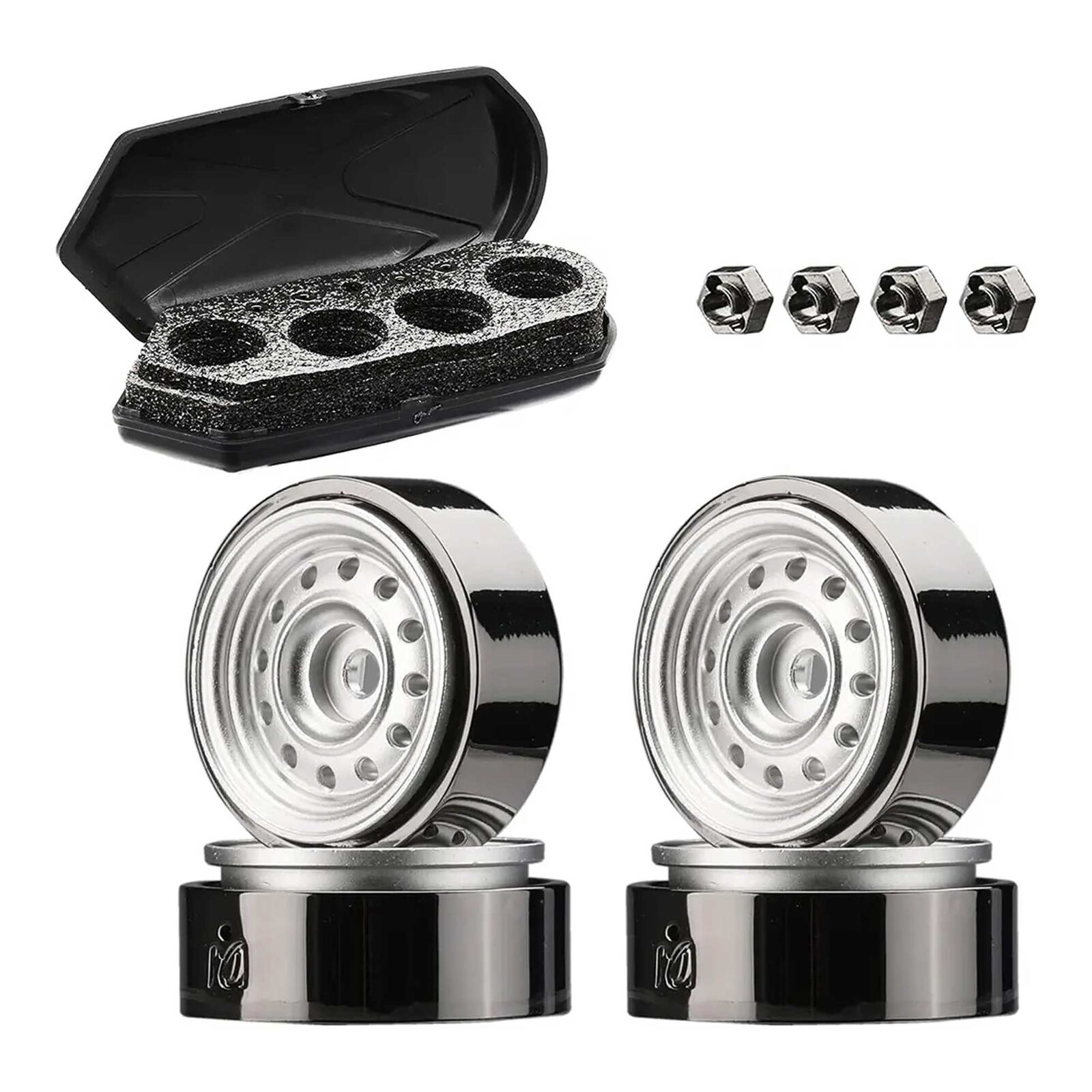 Scale Model Luggage Cargo Case & Alloy Wheel Set for Axial SCX24