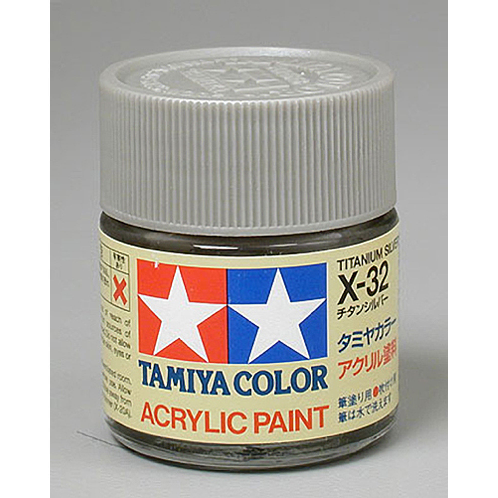 thumbnail image 2 of Tamiya 81032 X-32 Titanium Silver Gloss Acrylic Paint – 23ml Bottle For Model Kits 2 of 6