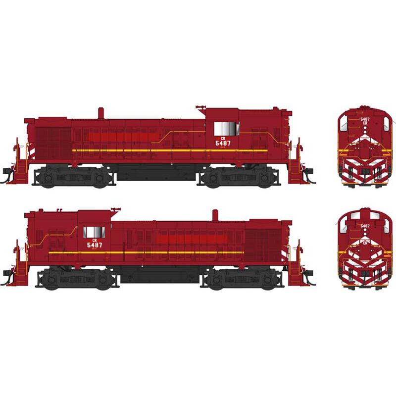 HO ALCo RS3 Hammerhead Locomotive DCC & Sound CR 5487 Red