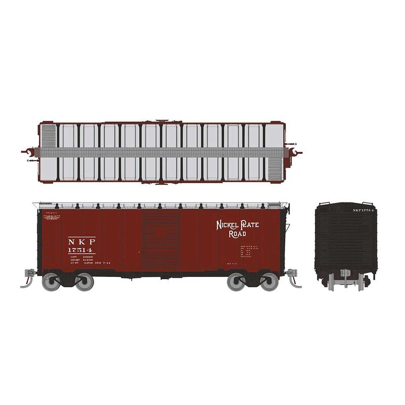 HO 1937 AAR 40ft Boxcar - Round corner: NKP (6)