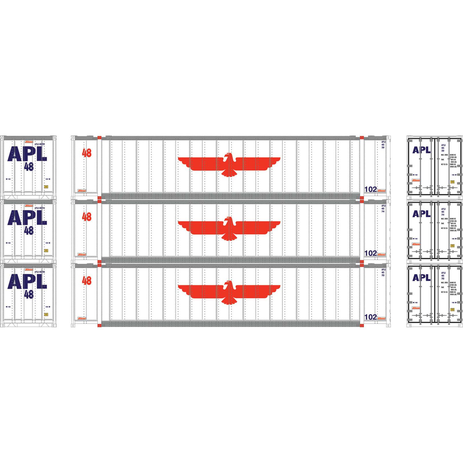 N 48' Containers, APLU #485709 / 485744 /4 85783 (3)