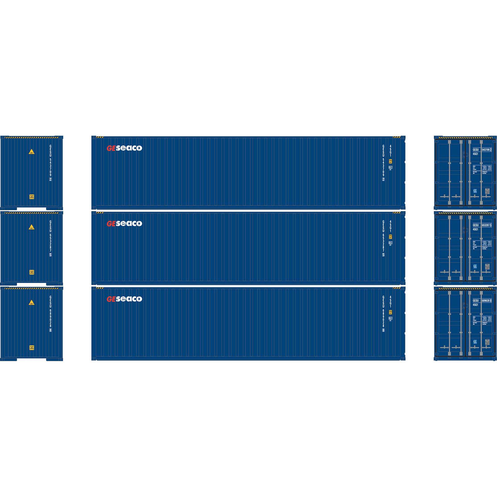 HO ATH 40' Corrugated High-Cube Containers, GESU #543709-2/653287-5/689028-8 (3)