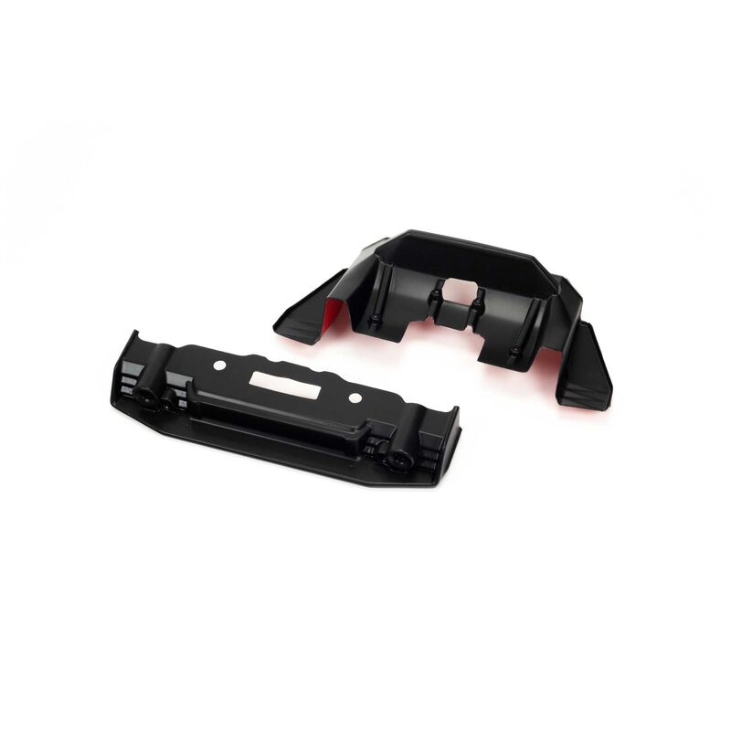 1/7 Painted Splitter And Diffuser, Black and Red: FELONY 6S BLX