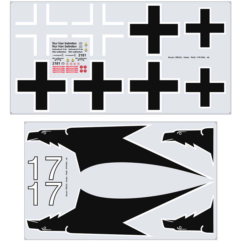 Decals Focke Wulf FW 190 GP EP ARF