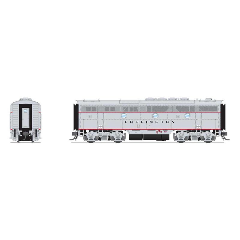 HO EMD F3B Locomotive, CBQ 9961B, Aluminum Black Stripes with Paragon4