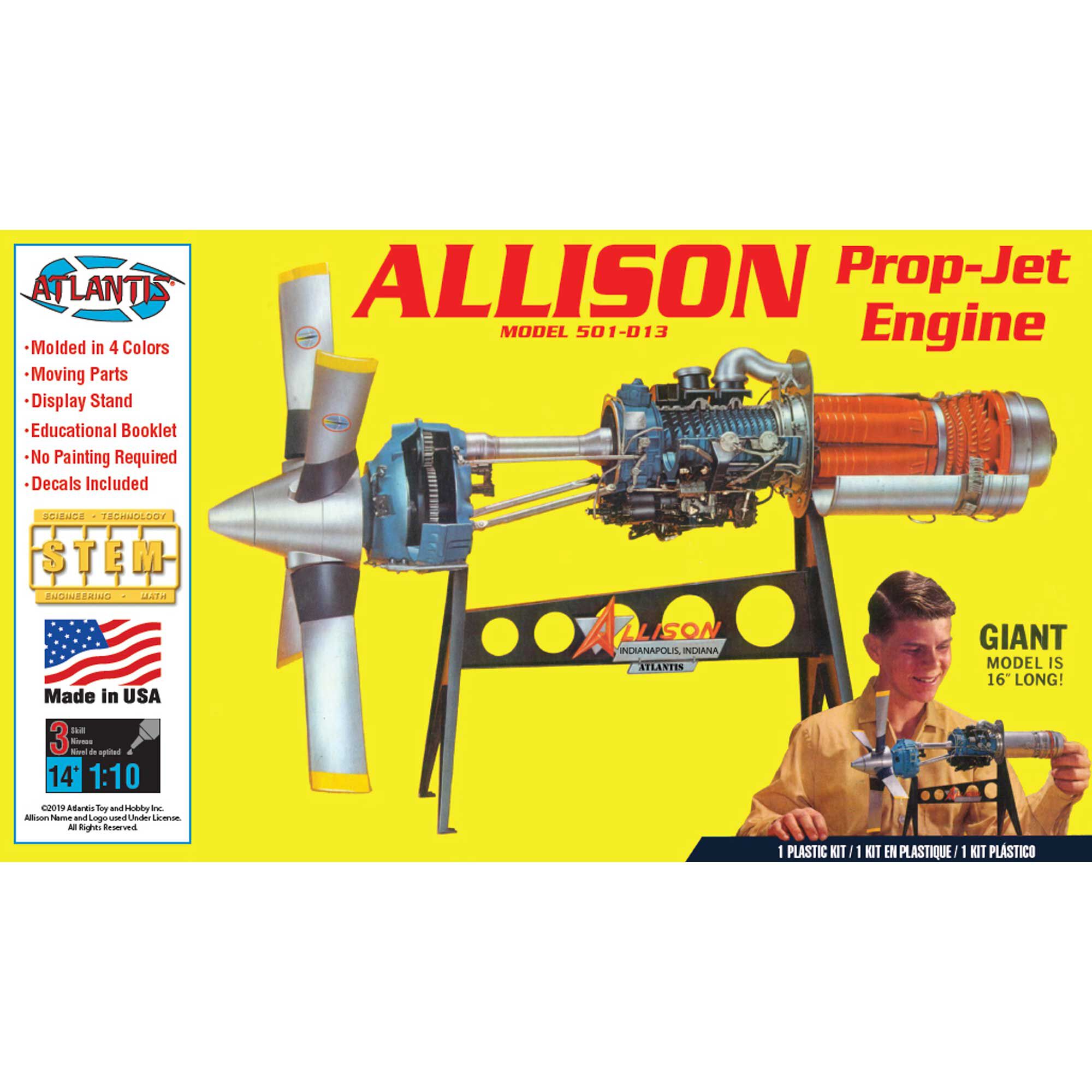 プラモデル　 Allison 501-D13 Prop-Jet Engine ATLANTIS TOY & HOBBY INC. Allison 501-D13 Prop Jet Aircraft Engine