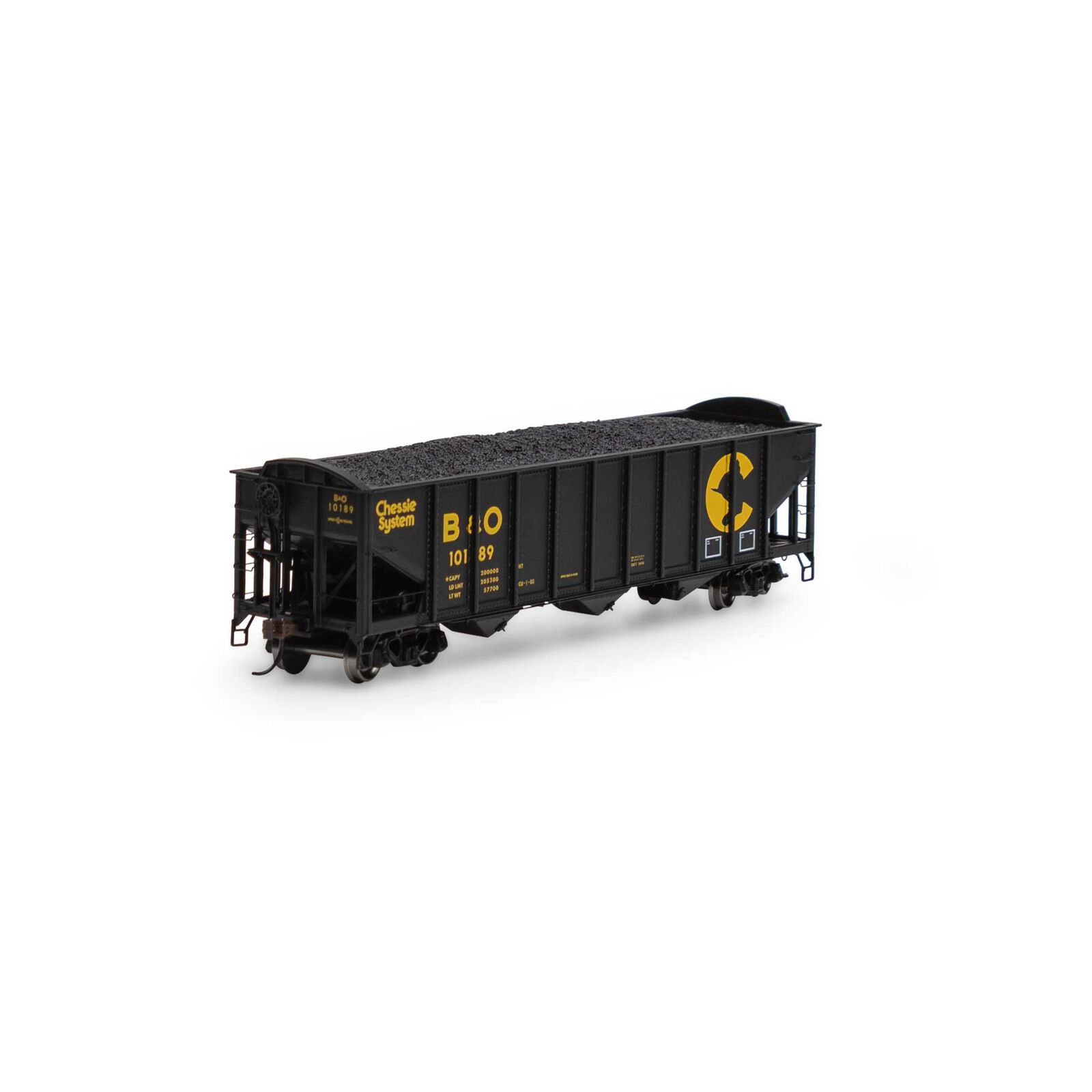 HO RTR 40' 3-Bay Ribbed Hopper with Load, B&O #10189