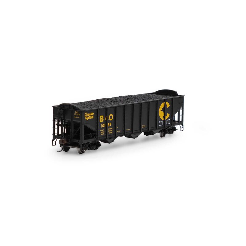HO RTR 40' 3-Bay Ribbed Hopper with Load, B&O #10189