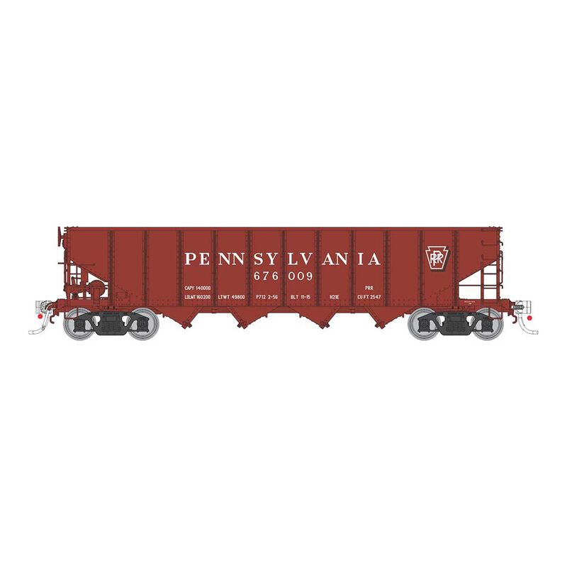 HO H21E 4-Bay Hopper: PRR - Red, Shadow Keystone